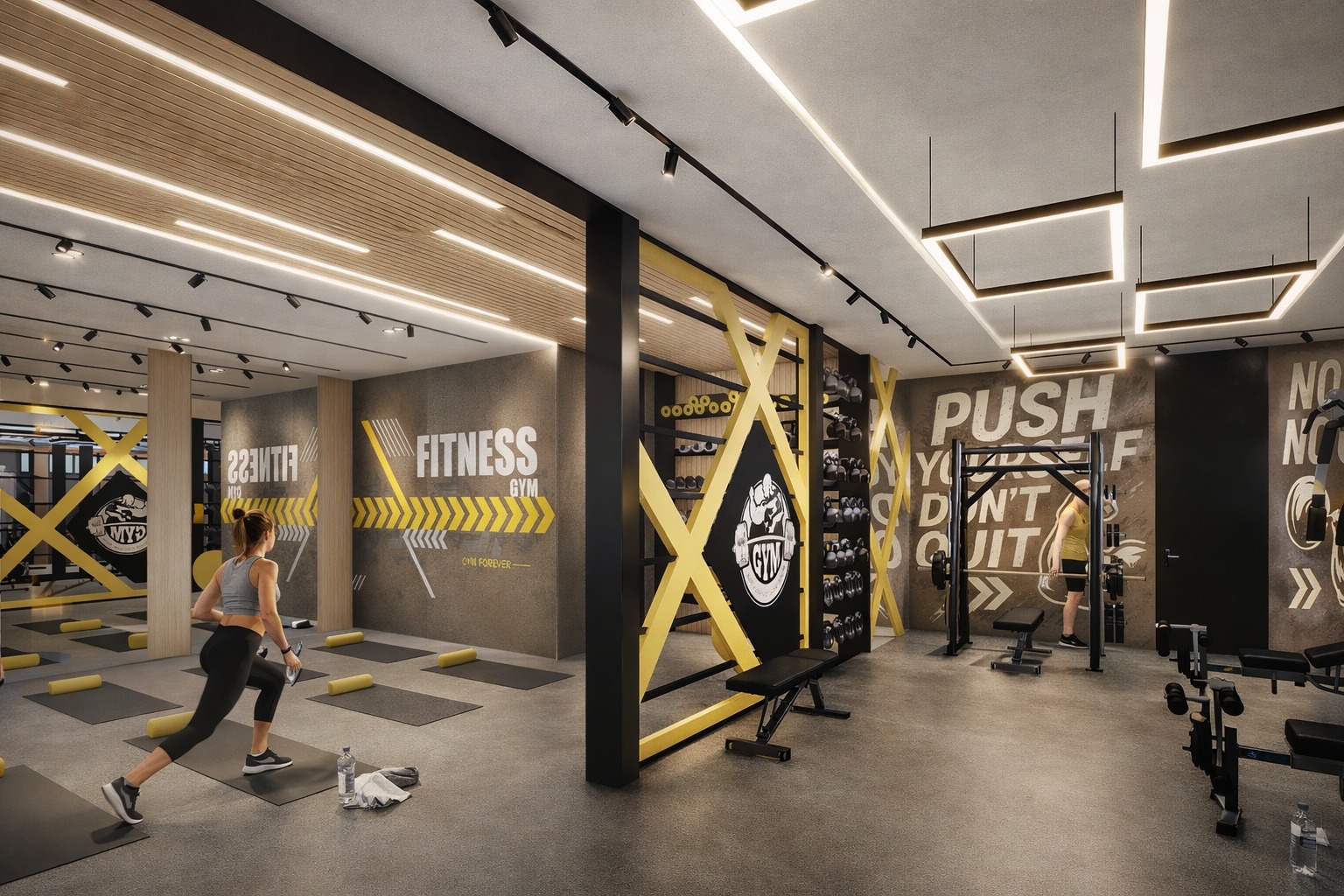 Rendu 3D — Salle de sport — La Soukra, vue 1
