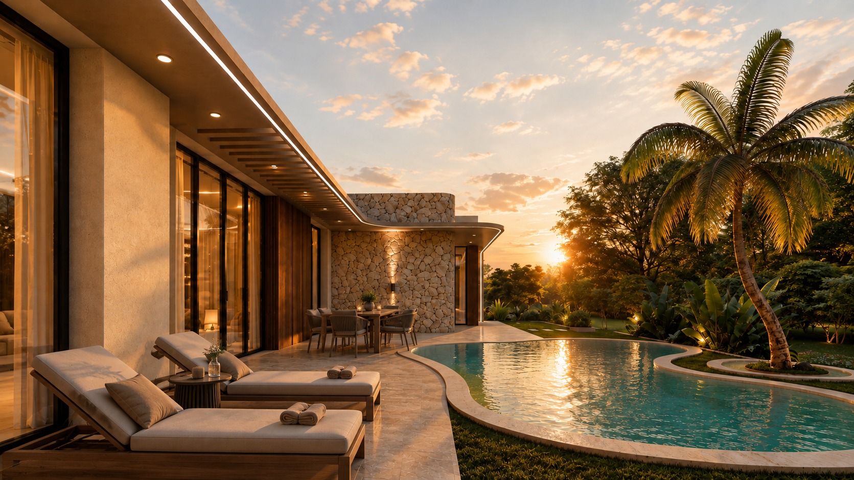 Rendu 3D — Villa de Campagne — Cherfech, vue 4
