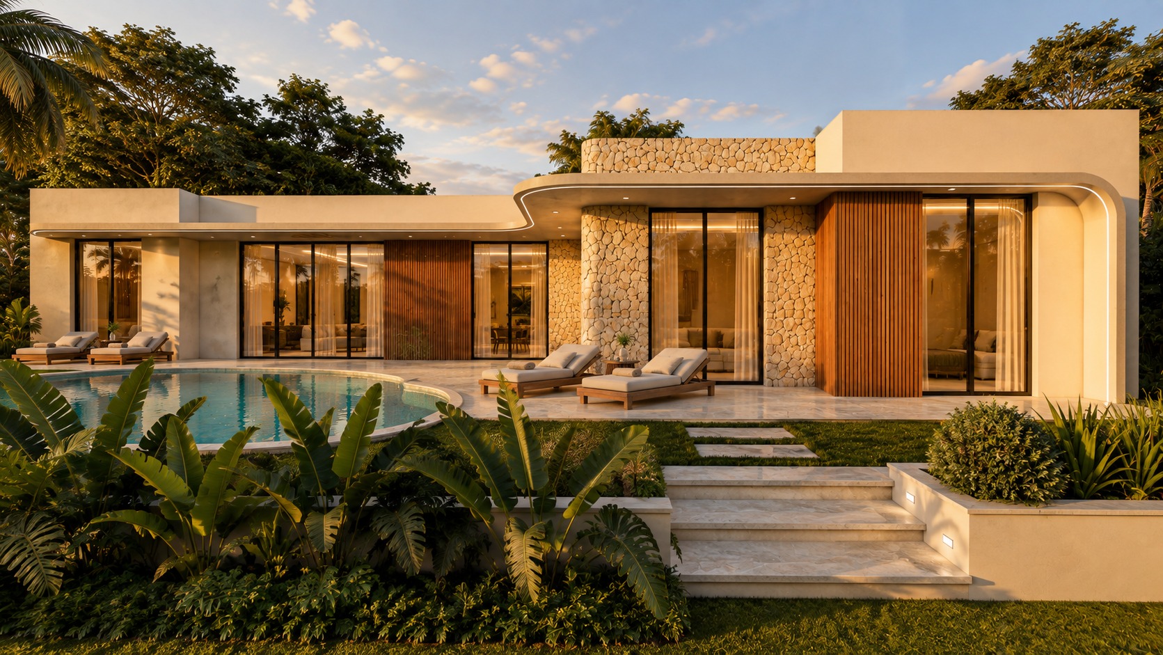Rendu 3D — Villa de Campagne — Cherfech, vue 5